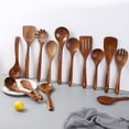 thumbnail image 6 of 1PCS Wooden Kitchen Utensils Set, Black Walnut Wood Long and Spoons Handle, 6 of 9