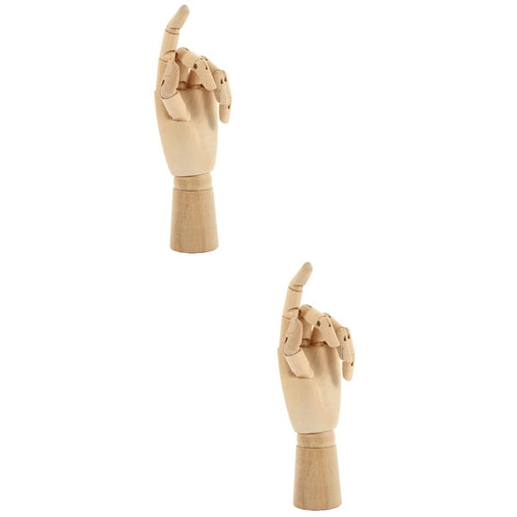 2pcs Wooden Hand Model Flexible Fingers Hand Manikin Hand Figure Sketching Hand