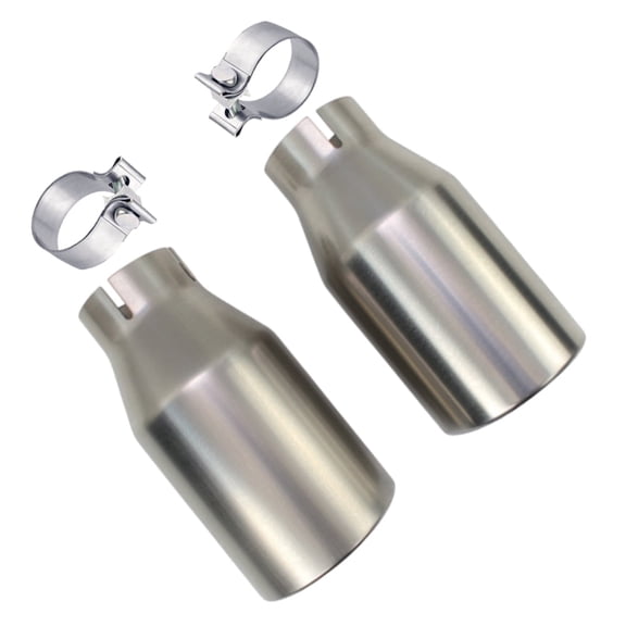 Colt Exhaust Stainless Steel Universal Exhaust Tips with Clamps 2.25" ID x 3.5" OD x 7.3" Length (2 Pack) | Automotive Replacement Part