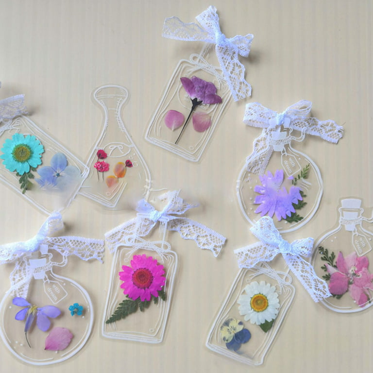 Dried Flower Bookmarks for Women Transparent Dried Flower Bookmark