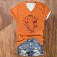 thumbnail image 2 of Tops Cortos para las Mujeres, Halloween Impreso V-Cuello Camiseta de Manga Corta, Tela de Imitación de Moda Casual, 2 of 3