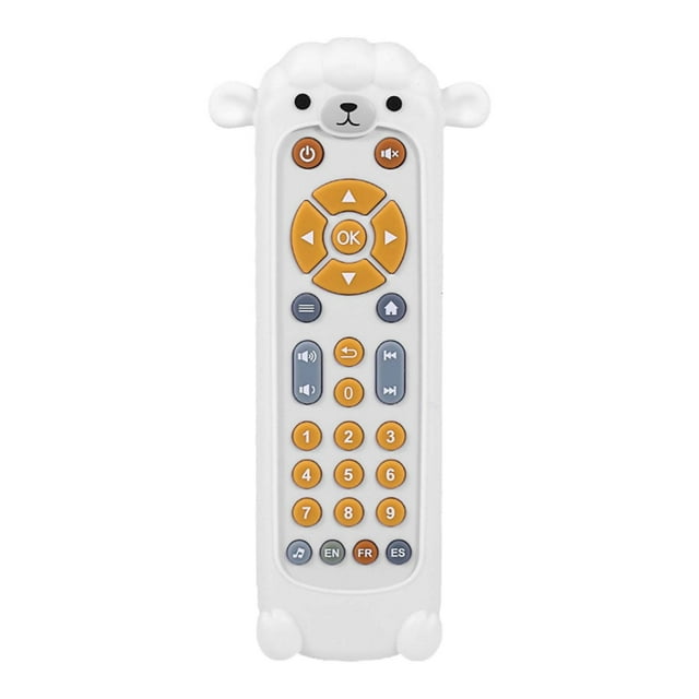 Hearth & Gear Baby TV Remote Control Toy With Light And Sound Realistic Controller For Young Children With 3 Languages Early Education Learning Music Toy Preschool Baby Boys And Girls Games 18 Months