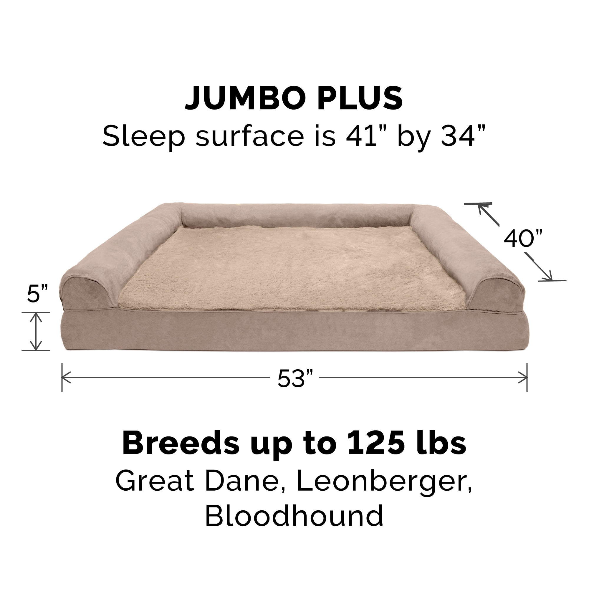 FurHaven Plush & Suede Cooling Gel Foam Top Sofa Pet Bed for Dogs & Cats - Almondine, Jumbo Plus