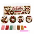 thumbnail image 6 of Christmas DIY Diamond Painting Coaster Kit 4 Pack Classic Holiday Rhinestone Art Set with Tools Easy Home Table Decor Gift for Adults Kids, 6 of 9