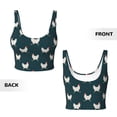thumbnail image 6 of Goofa Funny Chicken Printed Sports Bras for Women, High Impact Running Bra Workout Crop Tank Tops Longline Sports Bra Push up-Large, 6 of 9