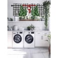 thumbnail image 5 of Merry Christmas Snowman Valances for Windows, Green Tree Winter Snowflake Black Plaid Light Filtering Window Treatment Valances, Rod Pocket Small Curtains for Kitchen/Bathroom, 56"x16", 5 of 9