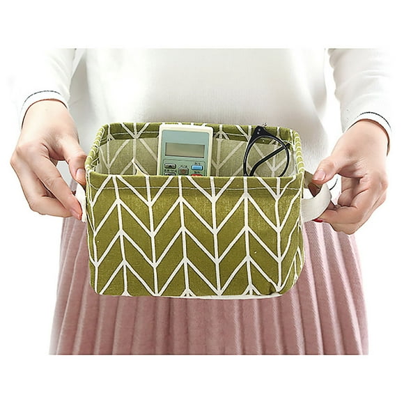 YUEHAO Home Textile Storage Foldable Storage Bin Closet Toy Box Container Organizer Fabric Basket Linen Storage Basket Green