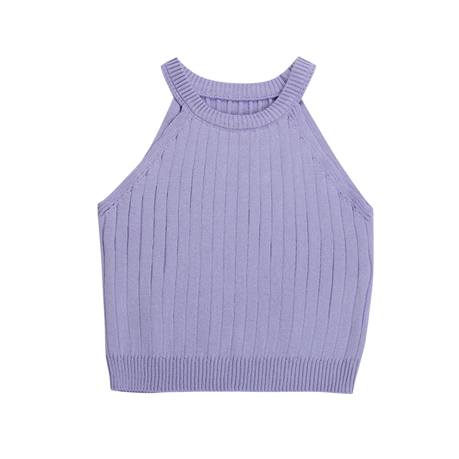 Women's Sexy Halter Sling Neck Knitted Vest(Purple,X-Small) at   Women's Clothing store