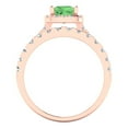 thumbnail image 4 of Clara Pucci 14K Rose Gold 1.56 Simulated Green Diamond Engraveable Engagement Ring + Wedding Band Set, 4 of 7
