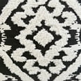 thumbnail image 3 of 17" X 17" Black and White Textural Geometric Throw Pillow With Tassels, 3 of 5