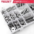 thumbnail image 3 of YEEZET 176PCS 1/4-20 5/16-18 3/8-16 Screws Assortment Kit 304 Stainless Steel Heavy Duty Bolts and Nuts Lock Flat Washers for Garage Door, 3 of 8