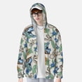 thumbnail image 4 of Daiia Dinosaurs And Leaves UPF 50+ Sun Protection Hoodie Jacket Lightweight Long Sleeve Sun Shirt for Women Men with Pocket Hiking Outdoor-, 4 of 9