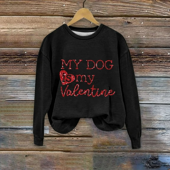 Baqcunre Crewneck Sweatshirts Do Everything In Love Print Sweatshirt Crew Neck Shirt Pullover Sweatshirt(Black S-XXL),Womens Sweatshirt Womens Tops Valentine'S Day Shirts For Women