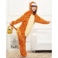 thumbnail image 4 of Tiger One-Piece Pajamas Cartoon Animal Onesies Sleepwear Jumpsuit Nightgown Loungewear Kigurumi Nightgown Onesie Flannel Animal, 4 of 6
