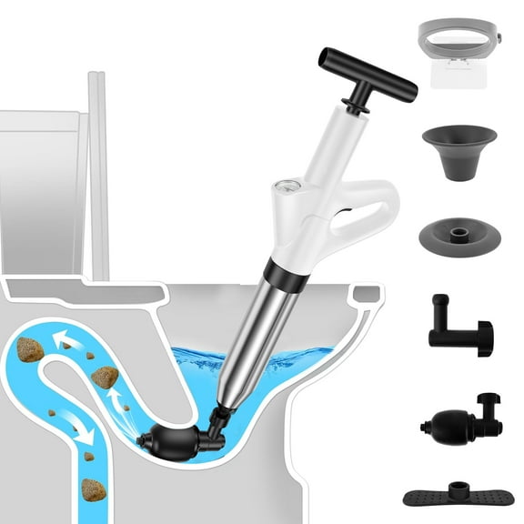 Keyohome Toilet Plunger High Pressure Toilet Air Plunger Blaster Efficient Toilet Unclogger Sink Plunger Versatile Toilet Drain Clog Remover for Bathroom Floors Shower Kitchens