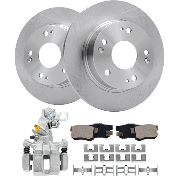 Detroit Axle - Rear Brake Kit for 2003-2007 Honda Accord 2004-2008 Acura TSX 2005 2006 Disc Brake Rotors Ceramic Brakes Pads Left Brake Caliper Replacement:10.24" inch Rear Rotors