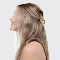 thumbnail image 3 of Kitsch Claw Clip Set 2pcs with Metal Loop & Flat Lay Curved Claw, Gold / Brown, 3 of 9