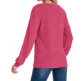 thumbnail image 6 of Womens Oversized Tshirt Women's Fashion Casual Round Neck With Button Long Sleeve Solid Color Shu Top, 6 of 6