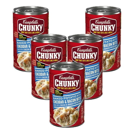 - (5 Pack) Campbell's Chunky Baked Potato with Cheddar & Bacon Bits Soup, 18.8 oz.