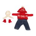 thumbnail image 1 of Vêtements et Accessoires de Poupée de Noël 18 Pouces Inclut Chandails Pantalons Chapeaux Gants Chaussures et Foulards Tenue de Poupée Accessoires de Poupée 18 Po pour Poupée de 18 Pouces Tenue Fille pour Fille Noël Chandails Rouges, 1 of 9