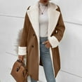 thumbnail image 2 of VNKIDY Women Parkas Winter Thicken Solid Color Plush Jacket Thermal Insulated Long Sleeve Lapel Coat For Casual Daily Wear Cozy Outerwear, 2 of 5