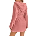 thumbnail image 4 of LilyLLL Plus Size Womens Fleece Sherpa Hooded Bathrobe Winter Loungewear Pajamas Dressing Gown, 4 of 5
