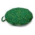thumbnail image 1 of Botanical Round Floor Cushion with Handle, Nature Pattern of Leaves and Swirling Flowers Branches, Decorative Pillow for Living Room & Dorms, 18" Round, Yellow Forest Green, by Ambesonne, 1 of 4
