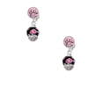 thumbnail image 2 of Delight Jewelry Silvertone Wide Hot Pink Cheetah Print Band Spinner Pink Crystal Clip on Earrings, 2 of 5