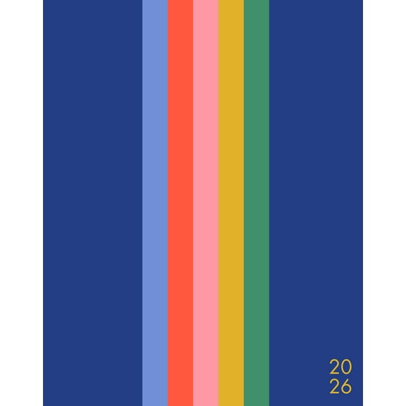Bold Stripe 2026 7.5" x 9.5" Booklet Monthly Planner