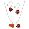 thumbnail image 1 of Delight Jewelry Silvertone Small Orange Megaphone Red Lucky Ladybug Necklace and Dangle Earrings Set, 1 of 6