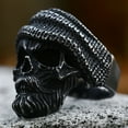 thumbnail image 4 of ZMY Home Stainless Steel Skull Ring with Bearded Skull and Headscarf Design (12), 4 of 7