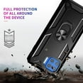 thumbnail image 5 of Compatible with Moto One 5G Case, Motorola One 5G UW Case, with Tempered Glass Screen Protectors, Military-Grade Metal Ring Kickstand 17ft Drop Tested Shockproof Cover Case, Black, 5 of 8