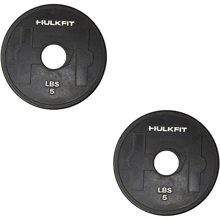 HulkFit Adjustable Rubber Coated Steel Dumbbell Weight Change Plates for Weightlifting and Strength Training (5lbs, Pair)