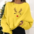 thumbnail image 2 of HNMKIU Hauts pour Femmes Chandails en Molleton de Noël Pulls de Vacances pour Femmes Imprimé Graphique Col Rond Manches Longues, 2 of 4