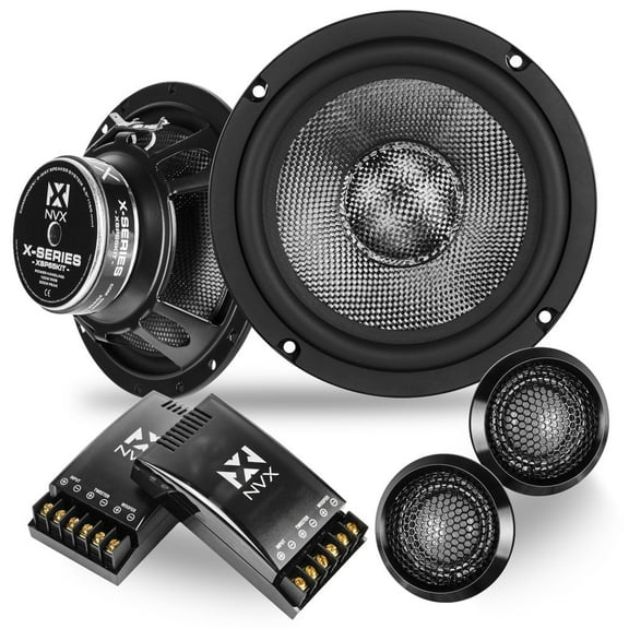 NVX XSP65KIT 6.5" Component Car Speaker System 600W Peak 2-Way w/ 25mm Silk Dome Tweeters