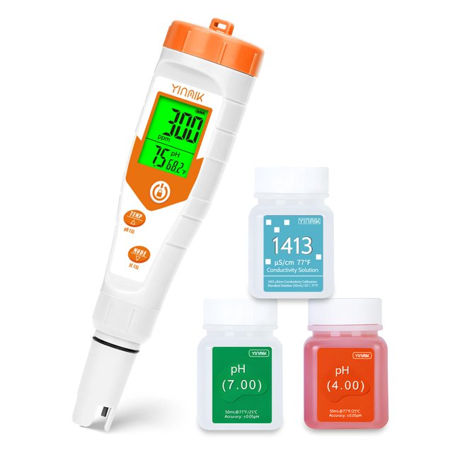 Medidor de pH YINMIK 4 en 1 para hidroponía PPM EC con temperatura