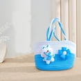 thumbnail image 4 of Bolso de mano tejido con cuerda de algodón y conejito de Pascua, elegante cesta de regalo bordada para mujer, bolso versátil para fiestas de primavera, cesta de picnic reutilizable ecológica con, 4 of 5