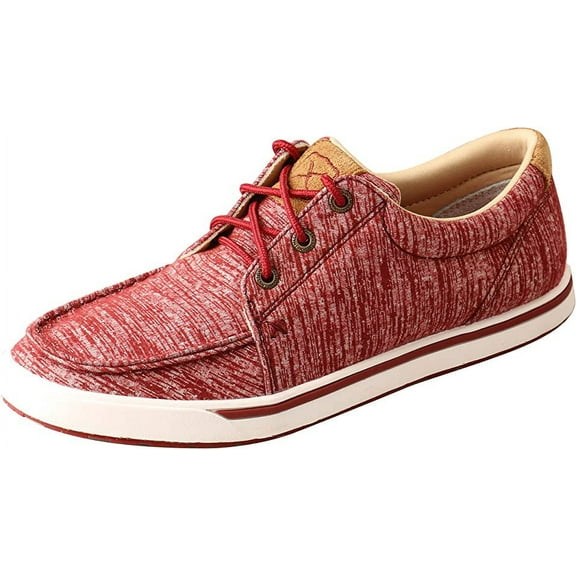 Twisted X Women's Kicks - Casual Sneakers Made with Hybrid Performance Leather, ecoTweed Lining, and Blended Rice Husk Outsole, Red, 6.5 M