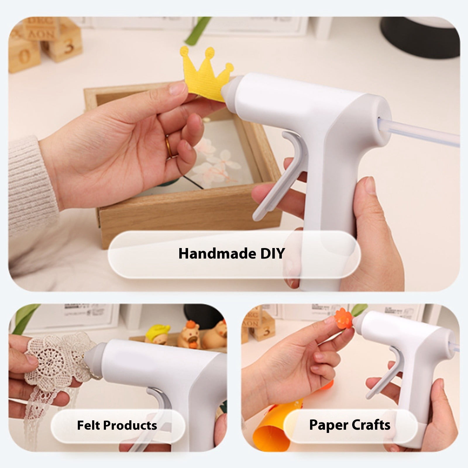 Cordless Hot Adhesive Guns Fast Heating Ergonomic Handle High Temperature Stability For DIYer Crafts Home Repairs