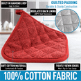 thumbnail image 2 of SUGARDAY Kitchen Pot Holders Sets Heat Resistant Pot Holder Cotton Oven Hot Pads for Cooking Baking Set of 3 7x7" Red, 2 of 7