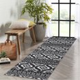 thumbnail image 2 of Hasoo Runner Rug 2' x 6' Washable Rugs for Hallway Abstract Geometrical Carpet Modern Rug, Black, 2 of 7