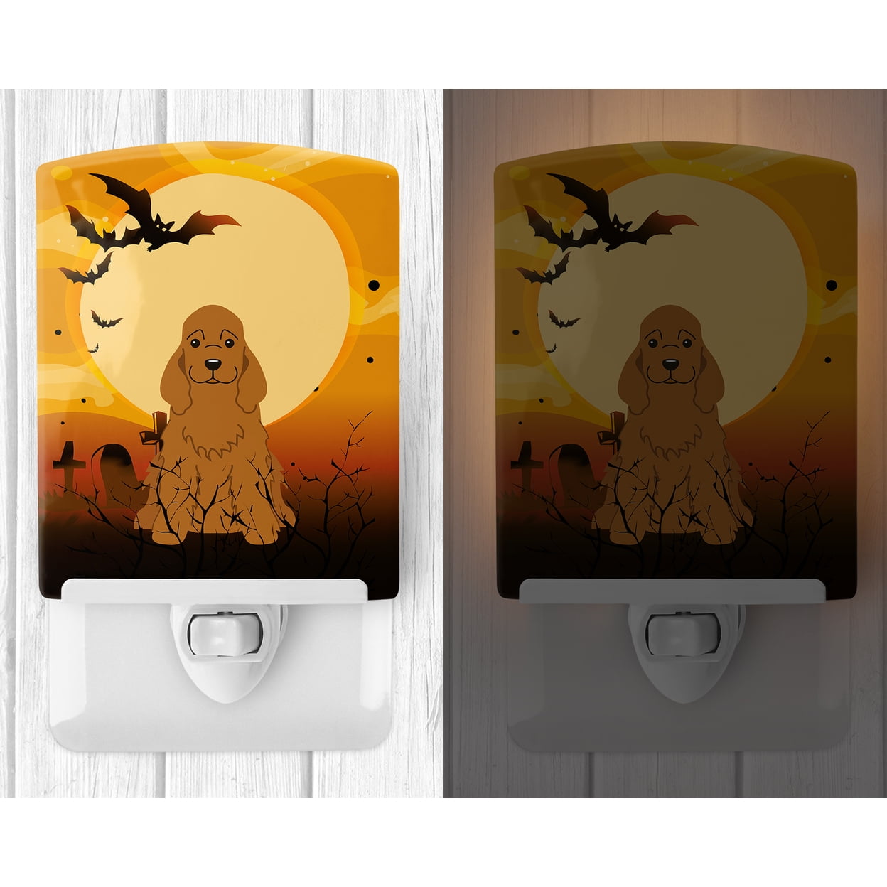 Carolines Treasures Halloween Cocker Spaniel Red Ceramic Night Light 6x4x3 multicolor