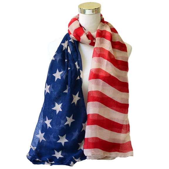ZPAQI New Women American Flag Pattern Fashion Style Scarf Shawl Female Scarves