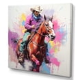 thumbnail image 2 of Designart "Lone Rider Cowboy in Pop Art" People Wall Art - International Brown Cowboys Hallway Wall Art Decor, 2 of 6