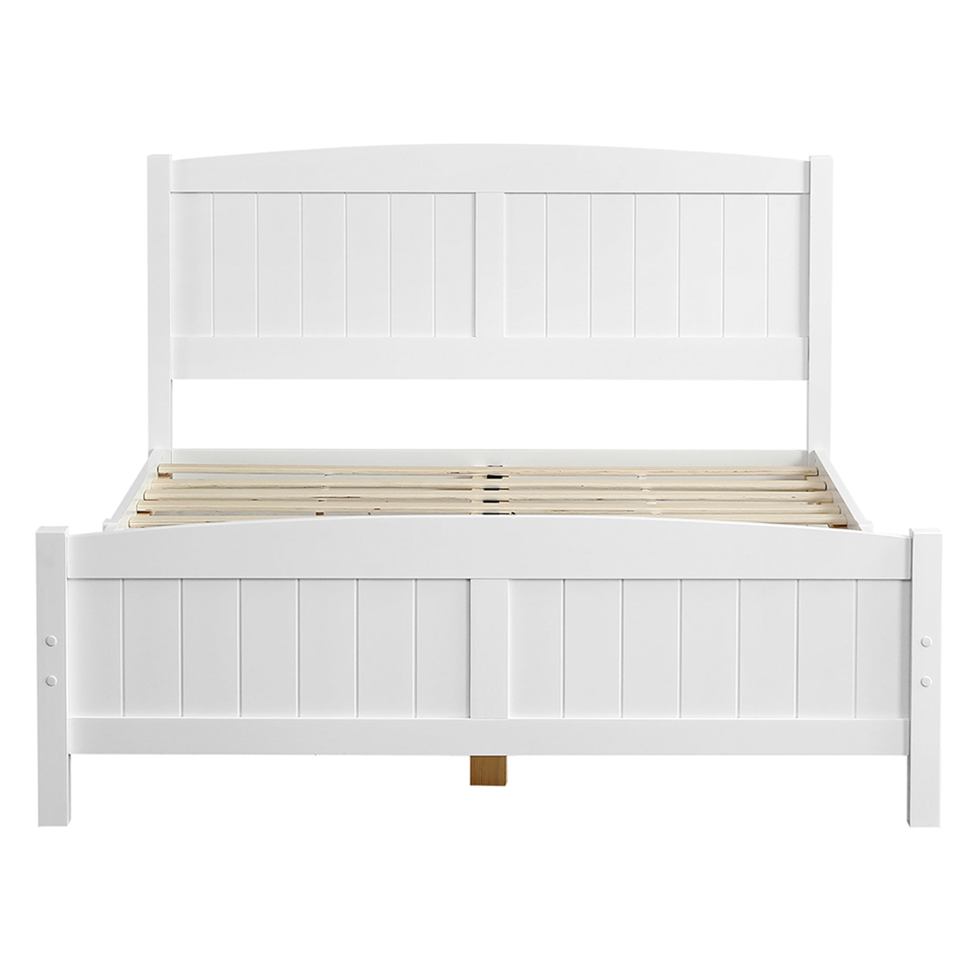 Kadyn Full Size Solid Wood Platform Bed: Bed with All Pine Single Core Vertical Stripe Full Slat Curved Headboard and Foot of Bed, Wood Bed Frame with Wood Slat Support, White Kadyn Full Size Solid Wood Platform Bed: Bed with All Pine Single Core Vertical Stripe Full Slat Curved Headboard and Foot of Bed, Wood Bed Frame with Wood Slat Support, White