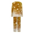thumbnail image 4 of Tnhcen Women's Festive 2-Piece Christmas Snowflake Print Pajamas Set Cozy Soft V-Neck Long Sleeve Top Pants Set Nightwear Lounge Wear S-3XL, 4 of 4