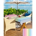 thumbnail image 5 of Outdoor Tablecloth with Umbrella Hole for Patio/Picnic/Party/Camping, Rainbow Stripes Waterproof Table Cloth Rectangle Table Cover Washable, Modern Colorful Cream Striped Aesthetics 60"x 120", 5 of 7
