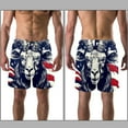 thumbnail image 3 of luoweisi Men's Beach Shorts Quick Dry Swim Trunks with Mesh Lining American Flag and Animals XL, 3 of 5