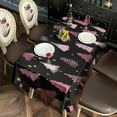 thumbnail image 5 of Black and Pink Christmas Tree Pattern Rectangle Tablecloth 60"x102",Waterproof Polyester Rectangle Table Cloth, Wipeable Spillproof Polyester Tablecloth for Dining, Camping, Indoor and Outdoor, 5 of 6