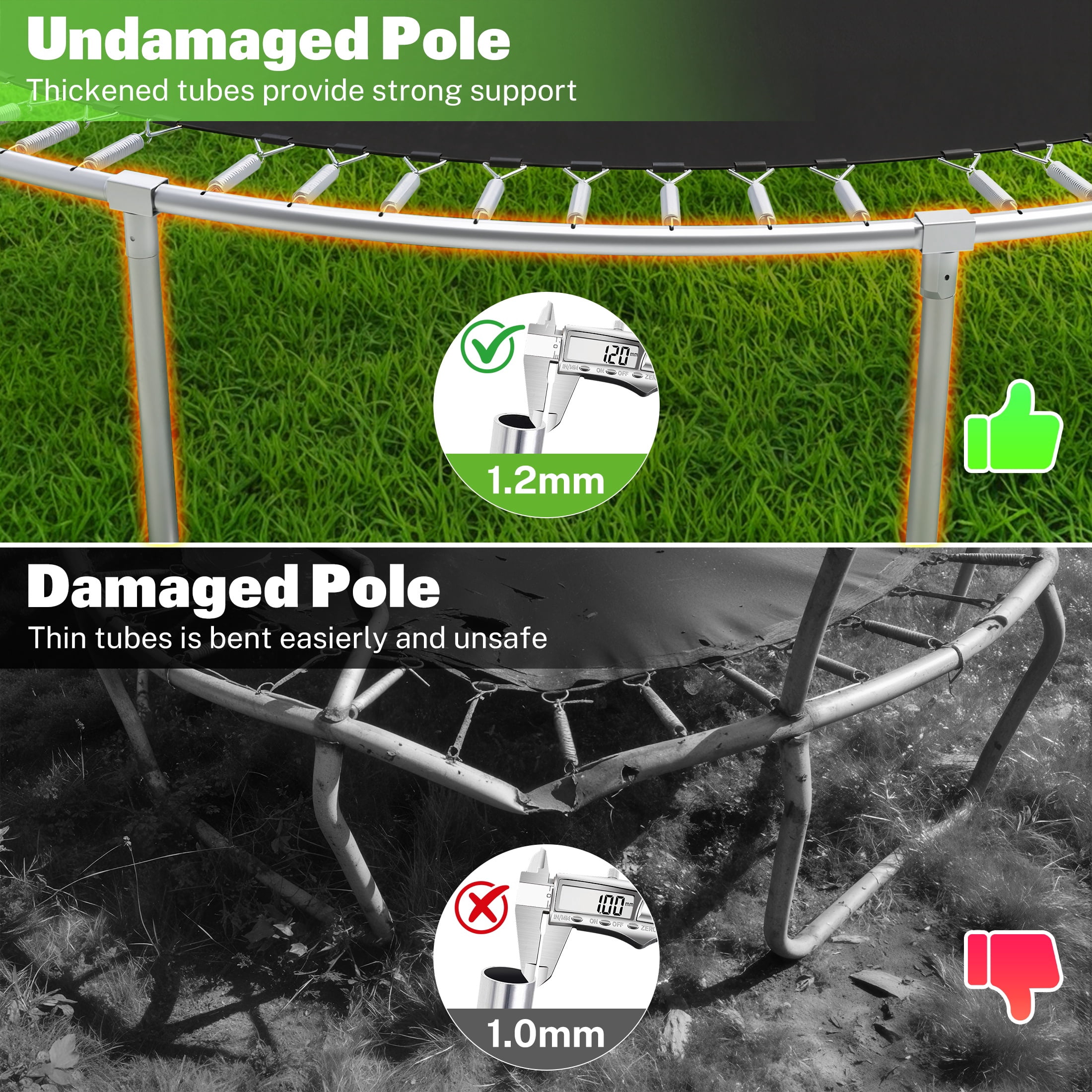 12FT Trampoline for Kids and Adults with Safe Enclosure Net, SEGMART Round Recreational Trampoline with Basketball Hoop, Upgrade Outdoor Trampoline with Ladder for Backyard Park